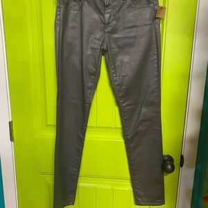 AG Adriano Goldschmied Gray Leather Pants